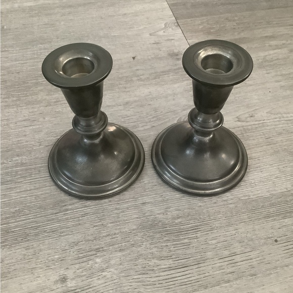 Other - Vintage Pair of Empire Weighted Pewter Candlestick Holders